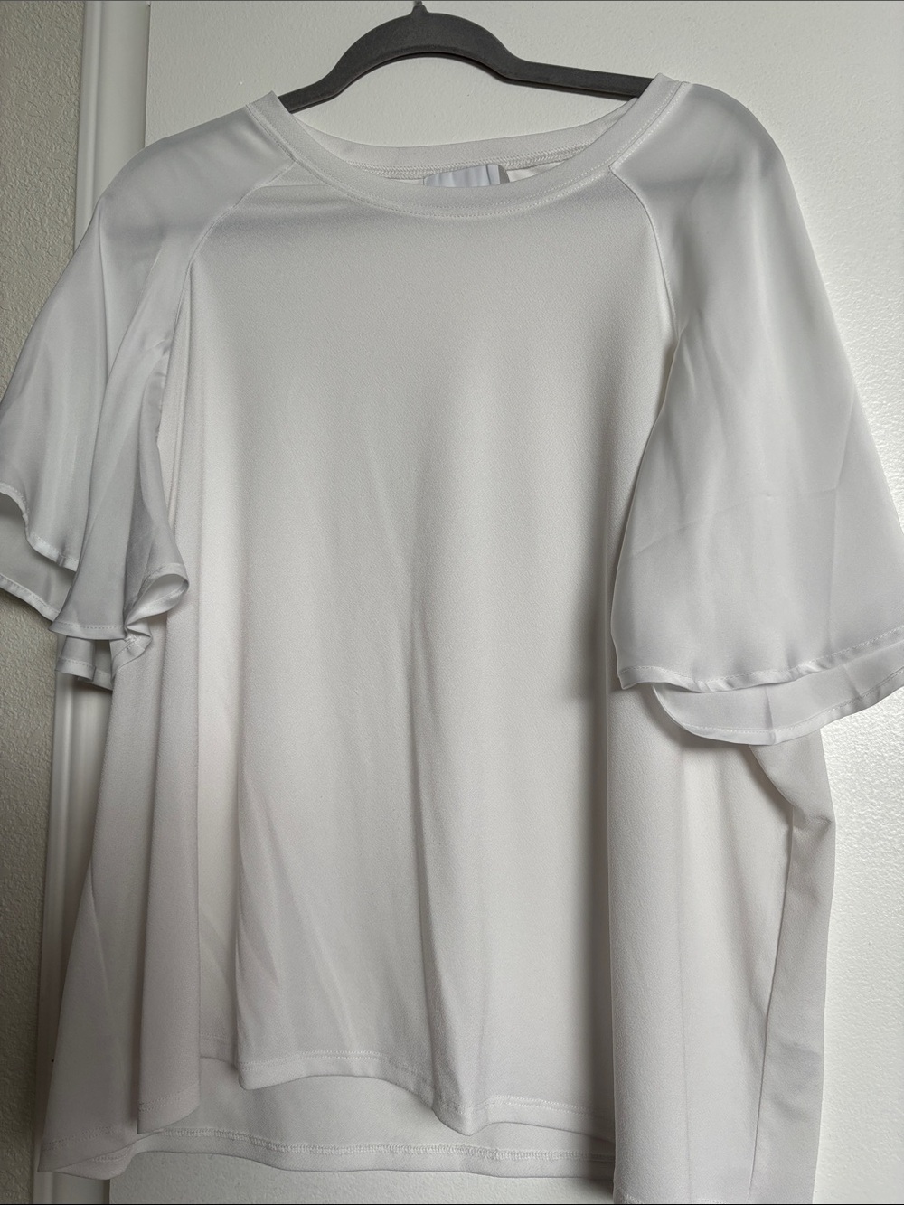 Elegant White Ruffle Sleeve Blouse
